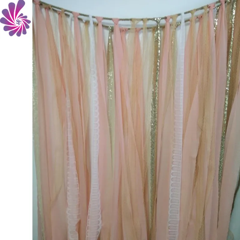 Rose Gold Shimmer Sequin Wedding Backdrops for Wedding and Party 4*6ft/8x8FT/10X10FT