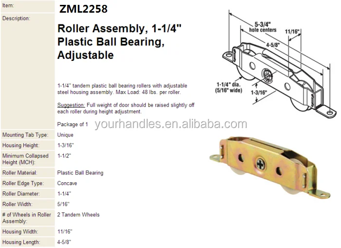 Patio Door Truth Type Tandem Nylon Wheels Rollers Runners Zml2258 Buy