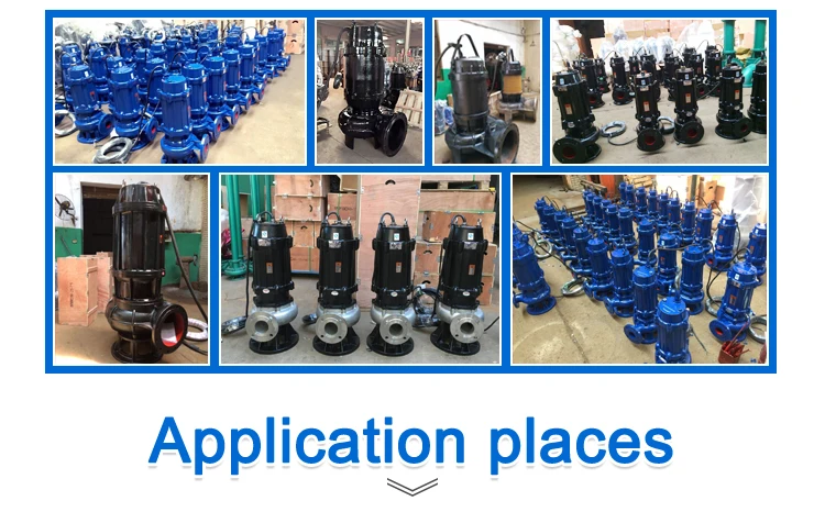 WQ sewage and waste water pump submersible high volume low pressure water pumps
