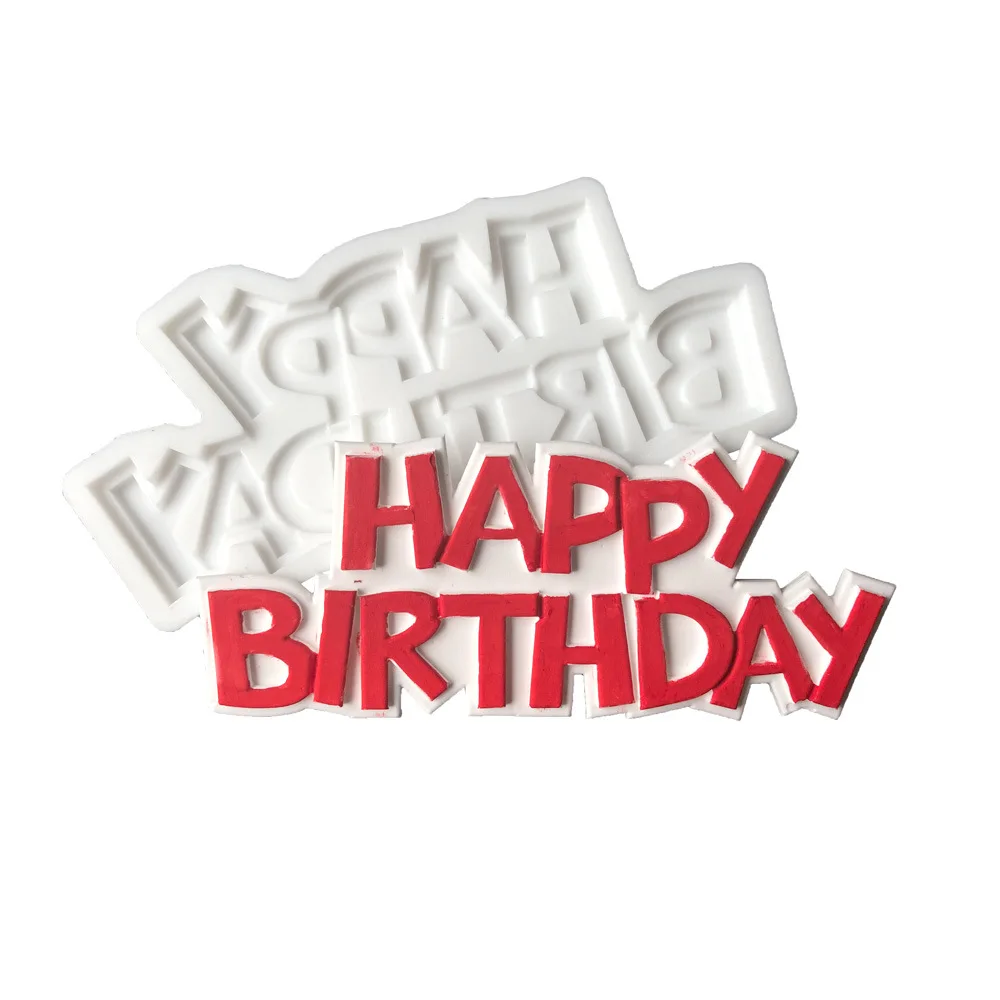 happy birthday shape cake decoration silicone molds cake