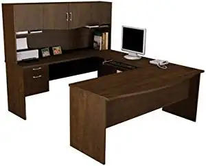 Bestar U Shaped Computer Desk 88.6"L X 71.1"W X 61.9"H Durable 1” (25.4Mm) Commercial Grade Work Surface W/Melamine Finish Perfect For Laptop Computer, Desktop Pc/Tablet - Chocolate