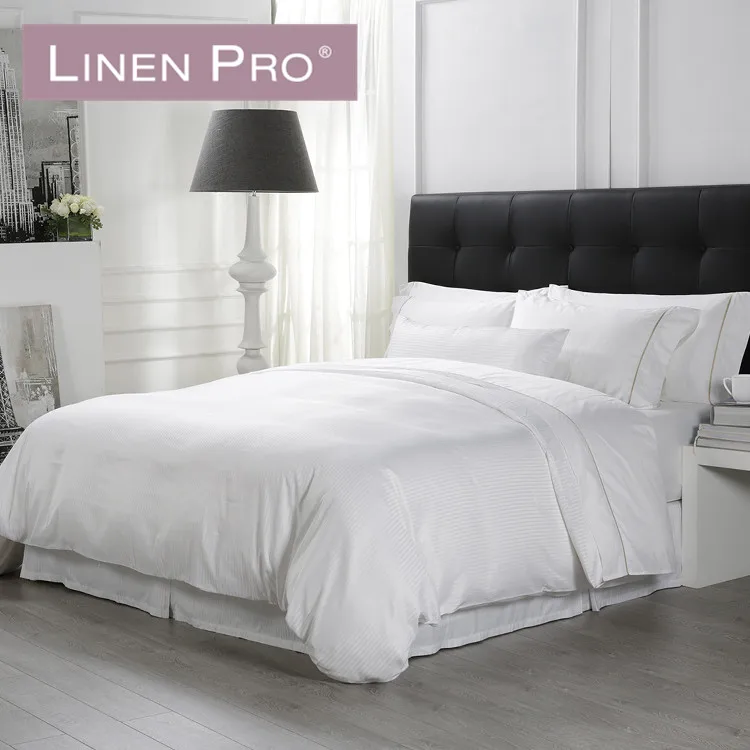 High Quality Crisp Hotel Sheets Bed,Cotton Single Stripe Used Hotel Bed