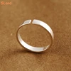 Wholesale Amazon hot selling DIY engravable finger jewelry shiny & matte brushed adjustable sterling silver band ring for unisex