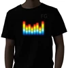 high quality cotton el t shirt washable wireless el flashing t shirt