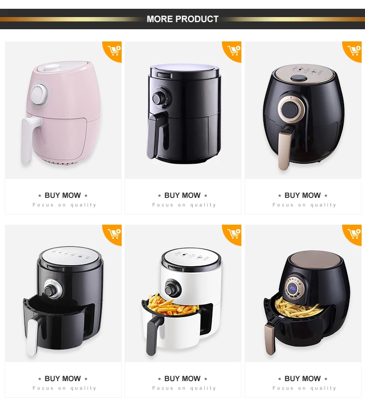 2.0l Kitchen Home Commercial Round Electric Air Deep Fryer Without Oil