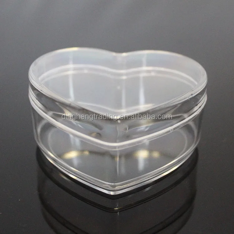 Wholesale Clear Ps Plastic Heart Shape Empty Containers For Cosmetics