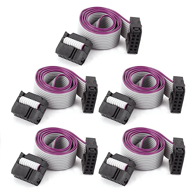 Idc Connector Flat Ribbon Cable Female To Female 2 Row 10 Pins 2.54 Mm