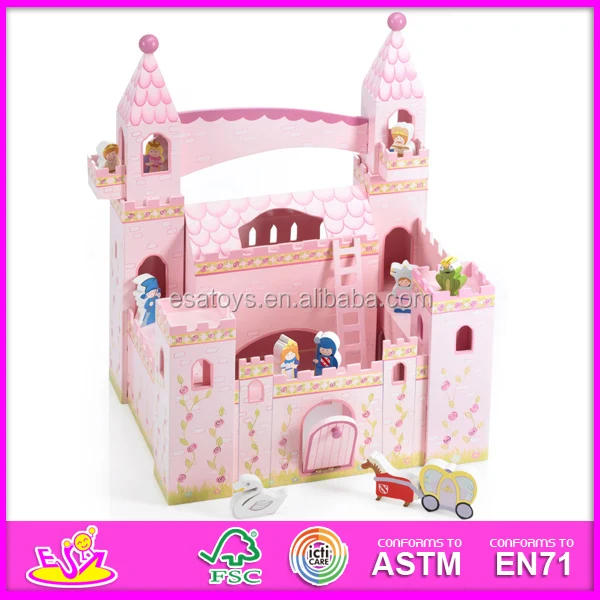 New Hottest Children Creative Buildings Wooden Toy Castle For Kids