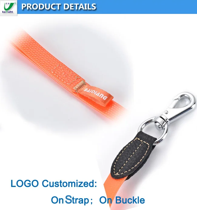 logo customized on strap and metal hook buckle