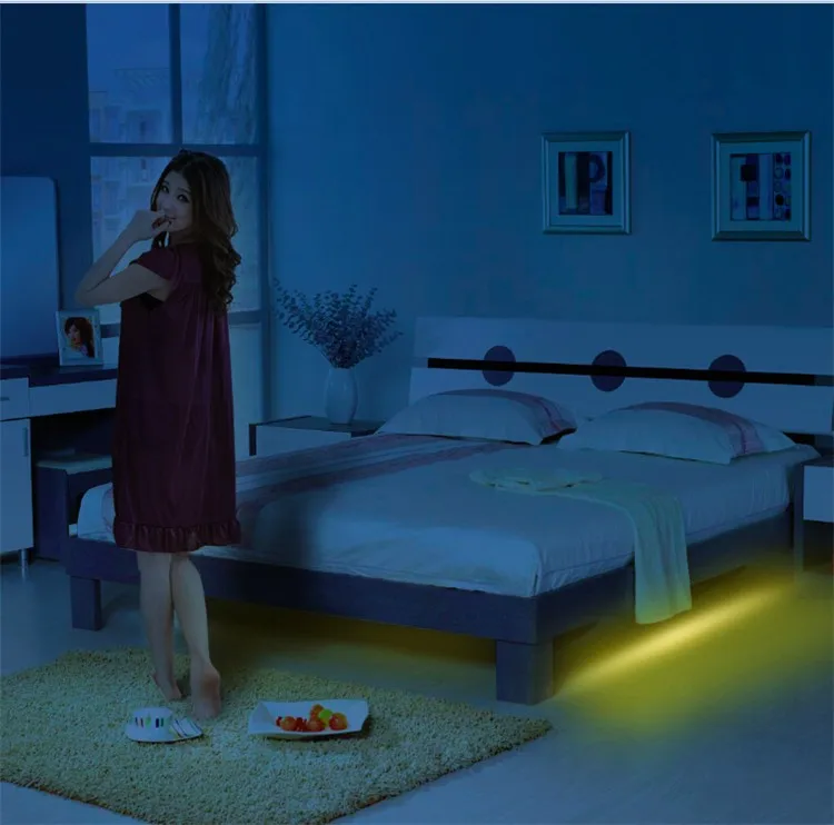 Led Strip Light Kits Smd3528 12v Pir Sensor Flexible Night Led Strip Light Kits Smd3528 12v Pir Sensor Flexible Night For Under Bed