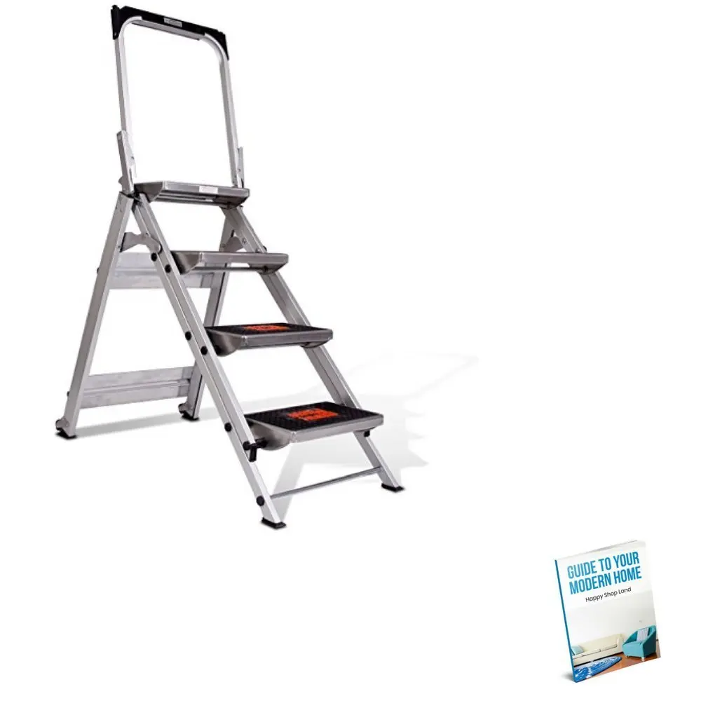 3 Step Folding Ladder. GPL Double Sided Compact Folding Ladder. Collapsible Metal Ladder. Double Sided Compact Folding Ladder uk.