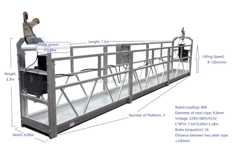 Building Maintenance Window Cleaning Gondola For Highrise Buildings