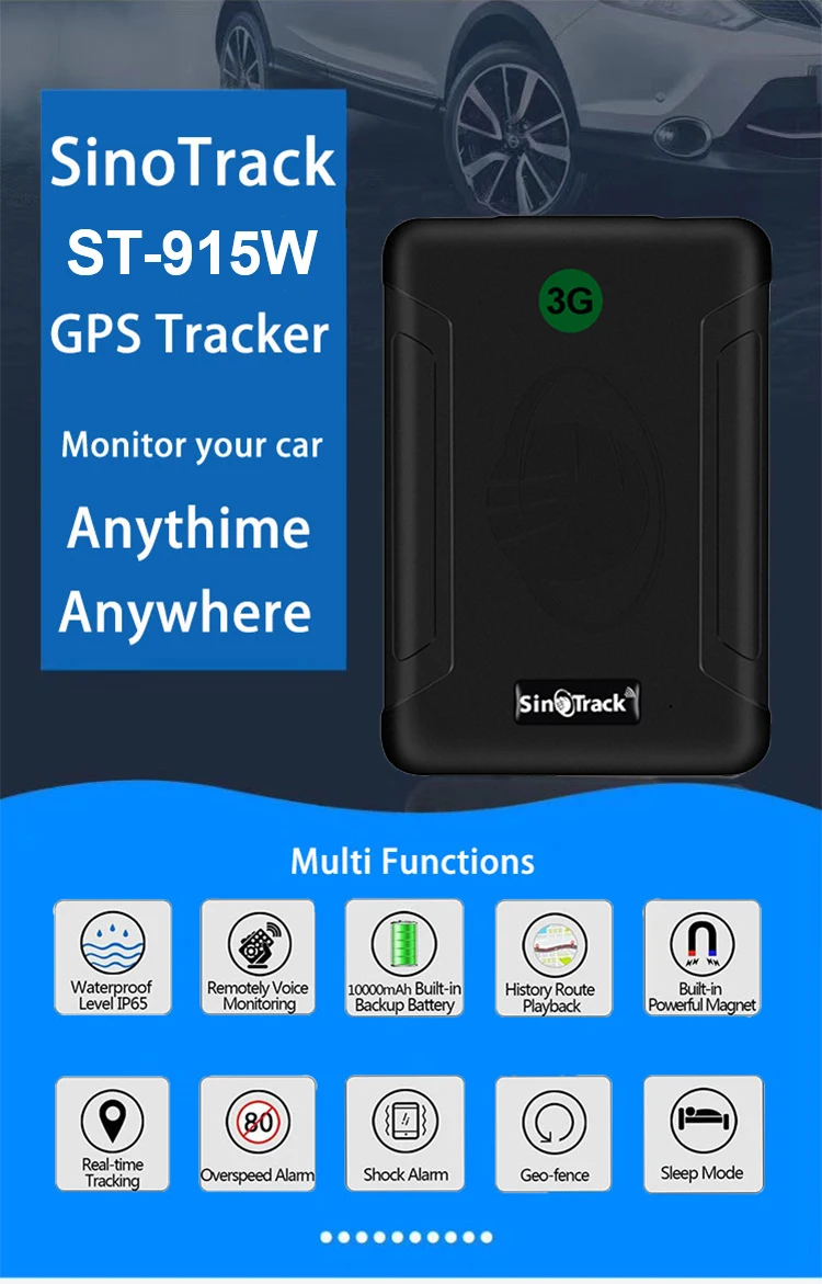 WCDMA 3G ST-915W GPS tracker 10000 Mah With Location Tracking System