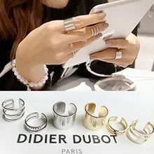 J112 silver ring 3 pcs Shiny Punk Band Midi Mid Finger Knuckle Ring Set high quality