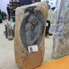 China Quarry Customized upright New Creative Carved Angel Basalt grave monument slab For Baby popular in Germany