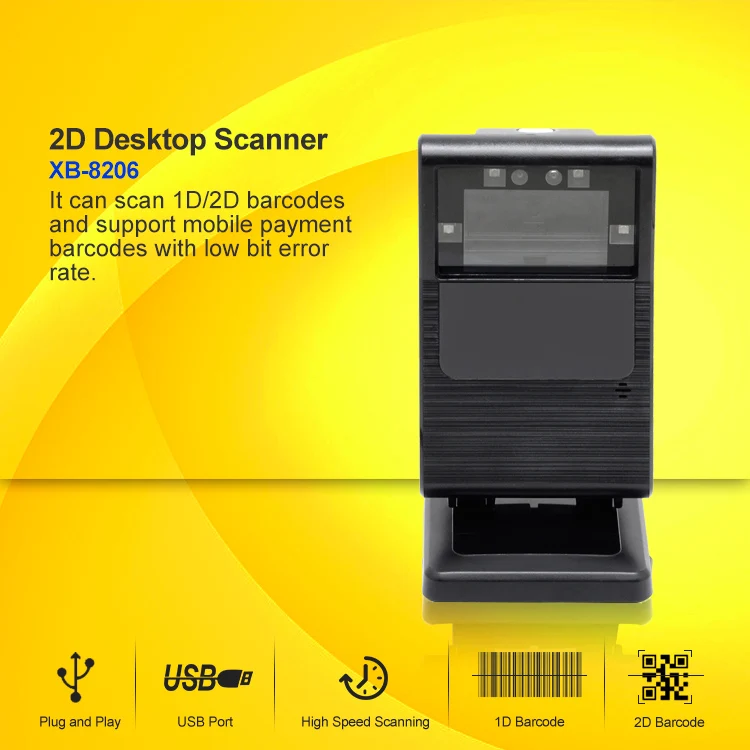 2D qr mobile and passport id reader scanner XB-8206