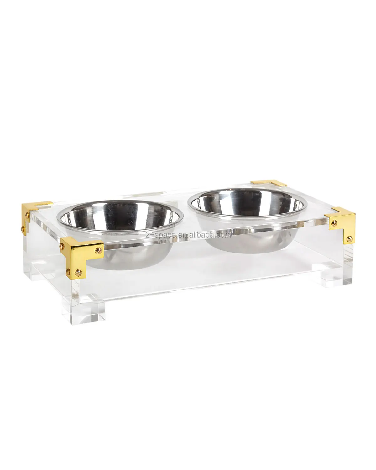 acrylic dog bowl stand