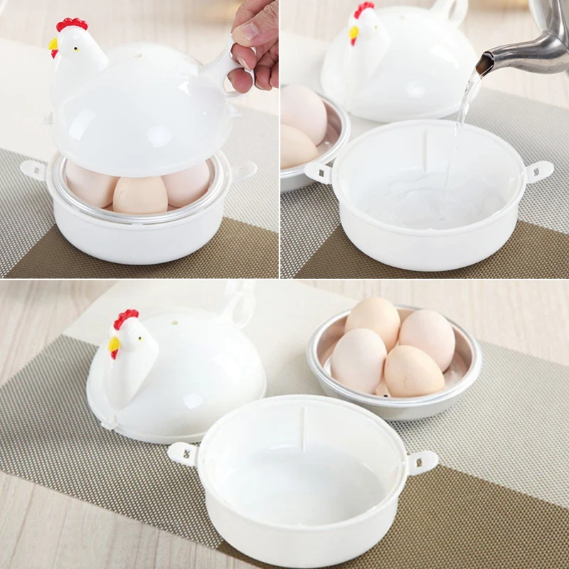 Uchome New Microwave 4 Eggs Boiler Cooker Hen Shaped Steam Heat Eggs ...