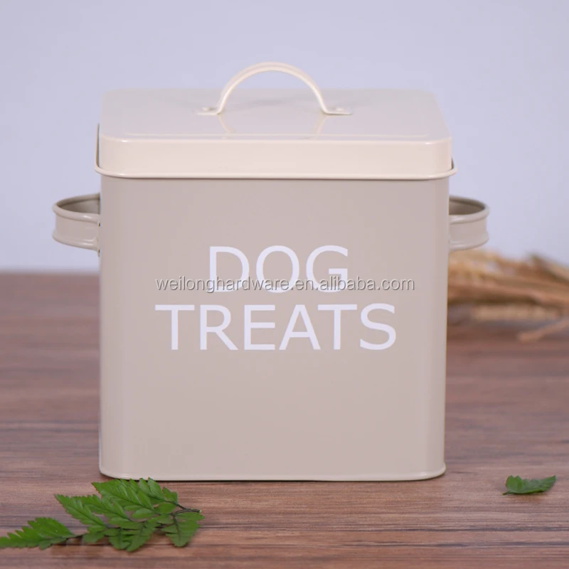 Square Pet Food Large Container Dog Cat Animal Metal Food Seed Storage