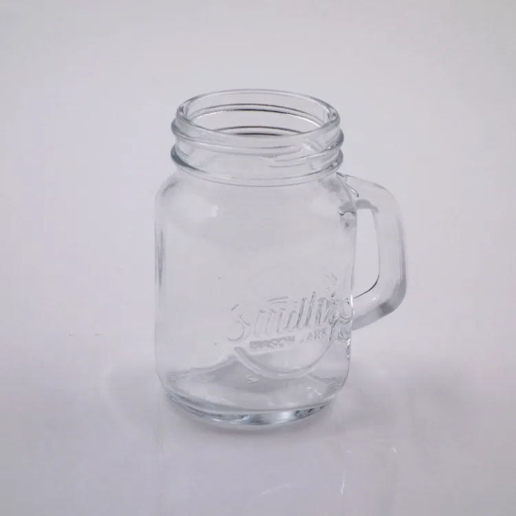 100ml fancy glass mason jar with handle