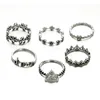 Hottest Selling 6PCS/set Hollow Out triangle Flower Knuckle ring