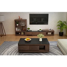 Inner decoration modern design wooden round table TV stand unit