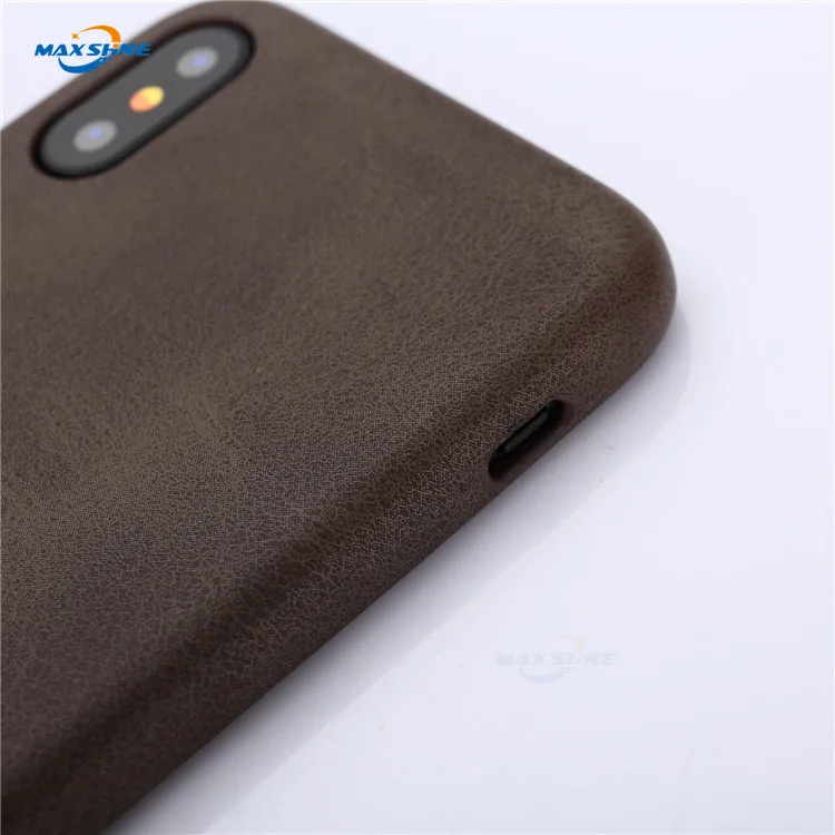 Maxshine Custom Pu Leather Shockproof Phone Back Cover Case For Iphone X Xr Xs Max
