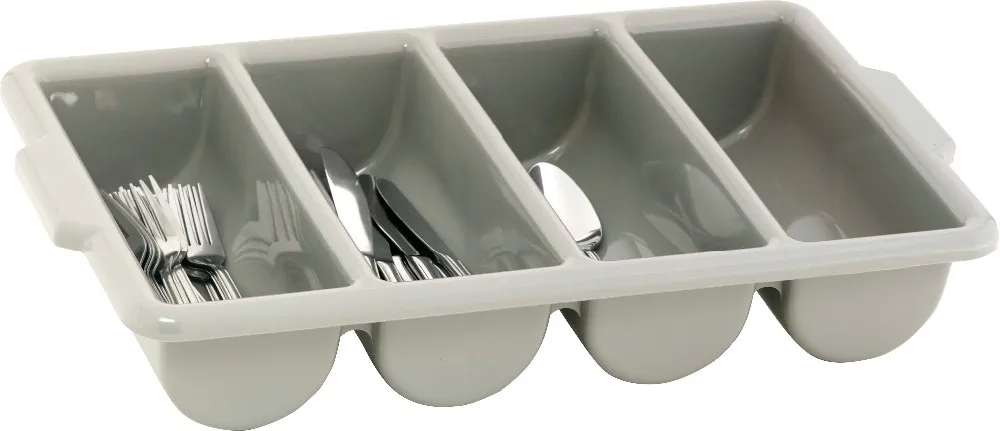 4 Compartment Cutlery Plastic Storage Box Cutlery Tray Divider Flatware