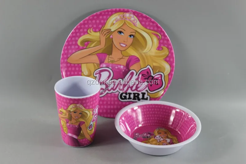 Customized 3pcs Melamine Kids dinner set FDA LFGB