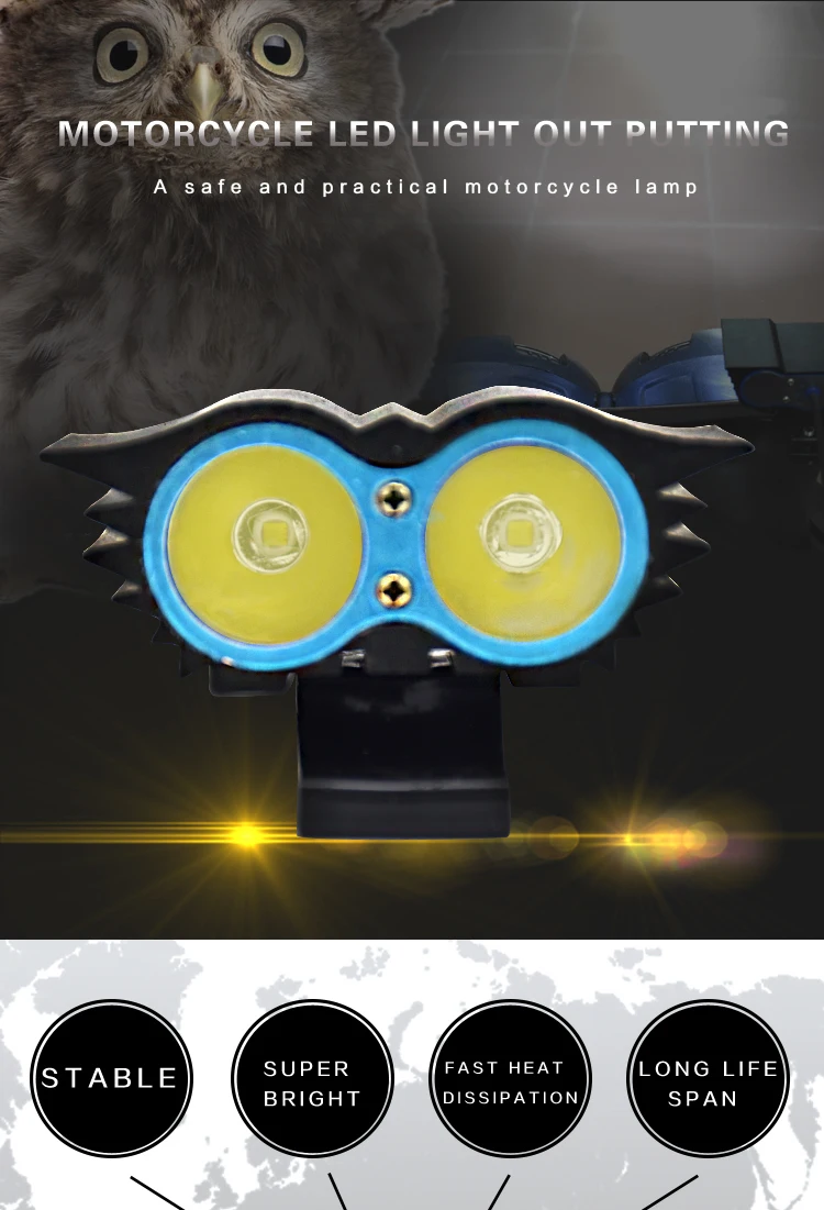 Luz led de trabajo de 20W, luz led de 12v para motocicleta, luz diurna led
