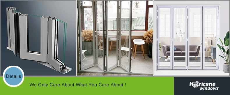 New design manufacturer directly supply modern exterior folded glass aluminium bi fold door