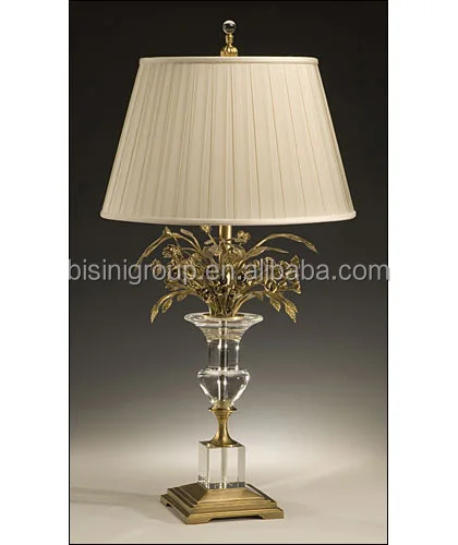 Elegant Antique Bronze Table Lamp With Bronze Flowers Decoration