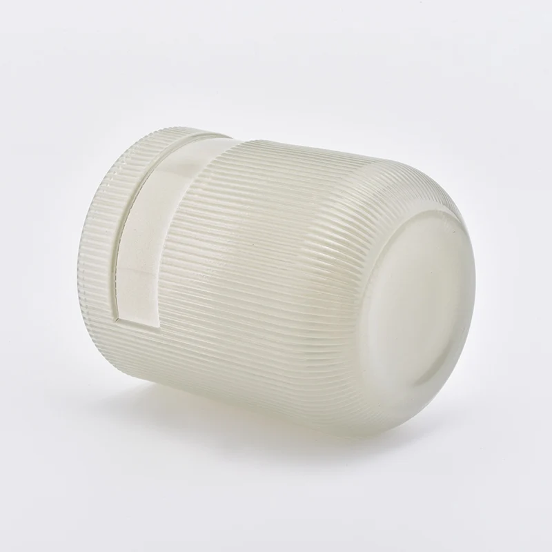 Cylinder customized striped candle vessel glass candle holder wedding centerpieces