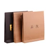 Wholesale kraft paper black card document file packaging folder bag envelope with printing logo