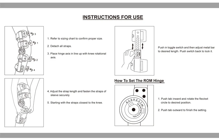 OL-KN096 Orthopedic Adjustable Leg Support Post-OP Hinged ROM Knee Brace