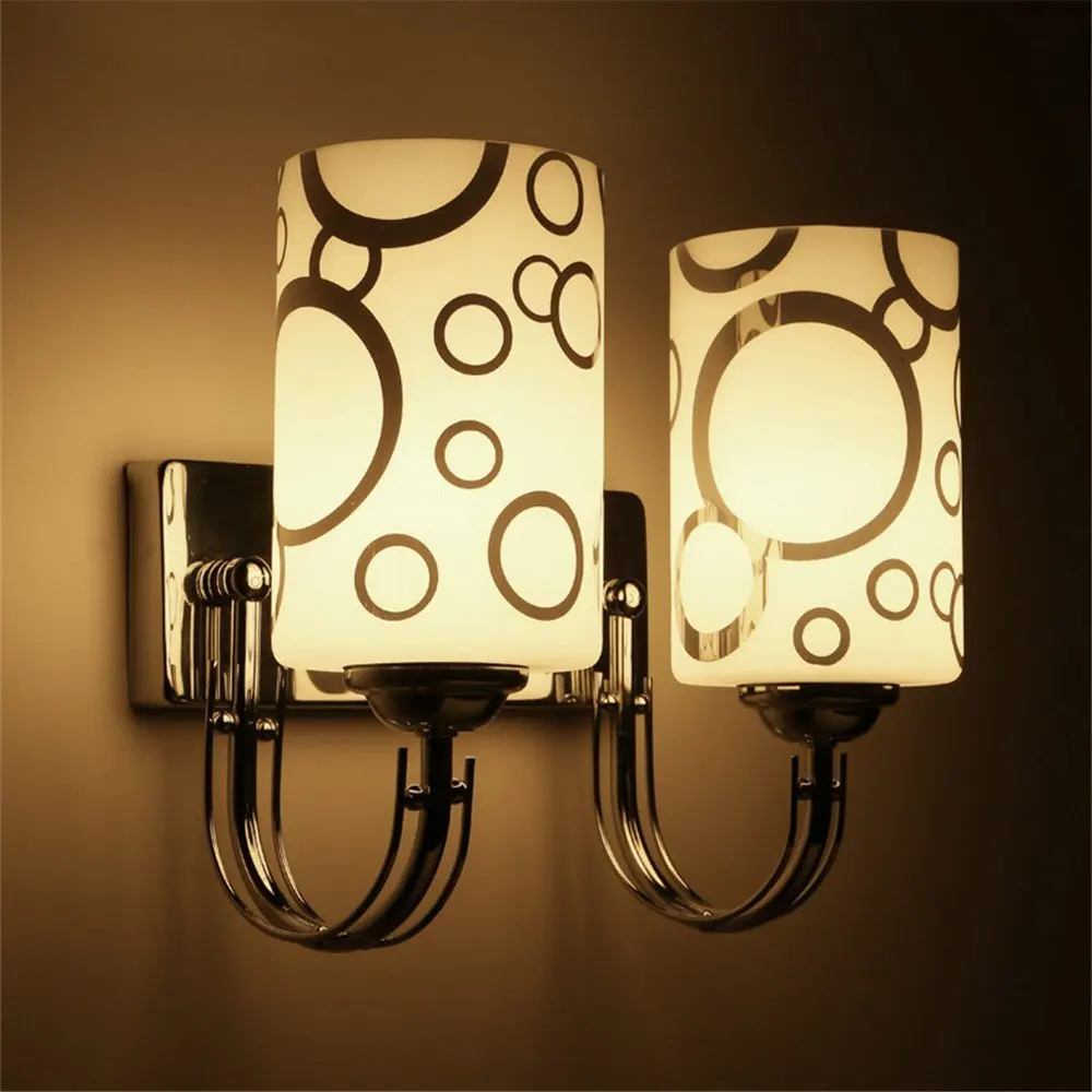 Wall lamp creative wall lamp led hotel wall lamp room wall lamp simple modern bedside double head wall lamp bedside bedroom wall lamp/28x24cm