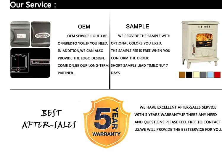 Mexico Winter House Heating Cast Iron Enamel Wood Burning Fireplace