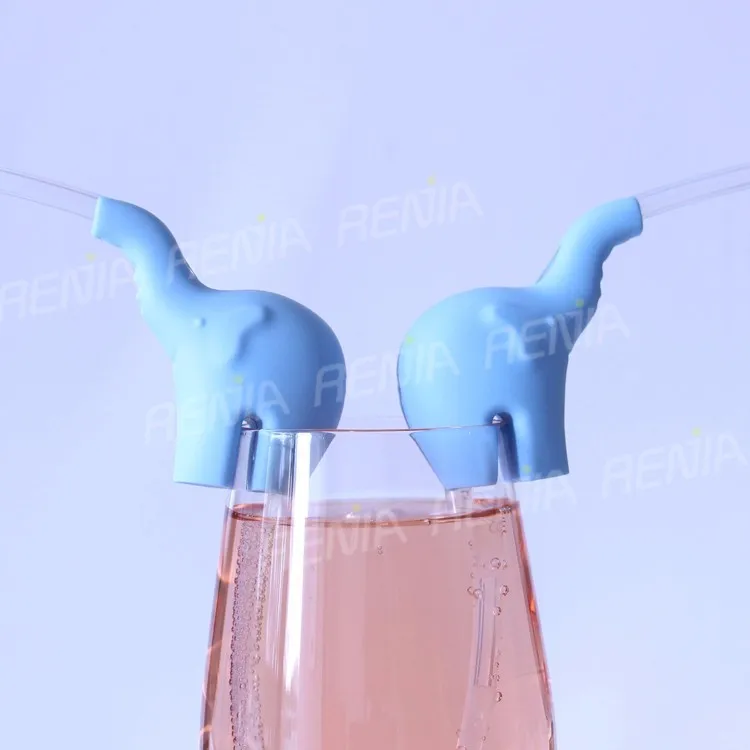 Renjia Reusable Straw Holder Silicone Straw With Elephant Holder