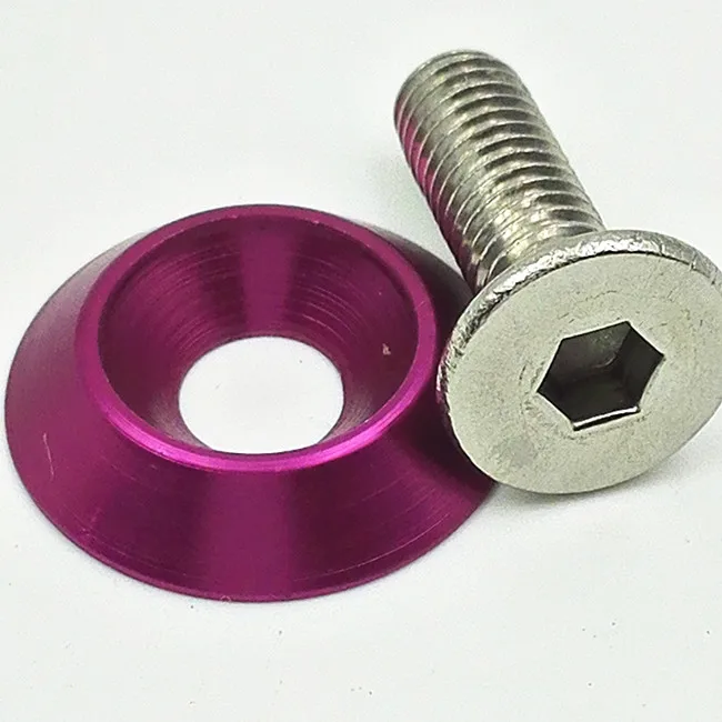 Aluminum M6*20 Neo Chrome Chamfered Fender Washers Buy Tapered Design
