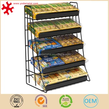 New 5 Tier Countertop Wire Rack For Snack Store With Sign Channel