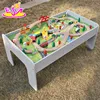 2017 New design educational kids activity toys wooden train table set W04C070