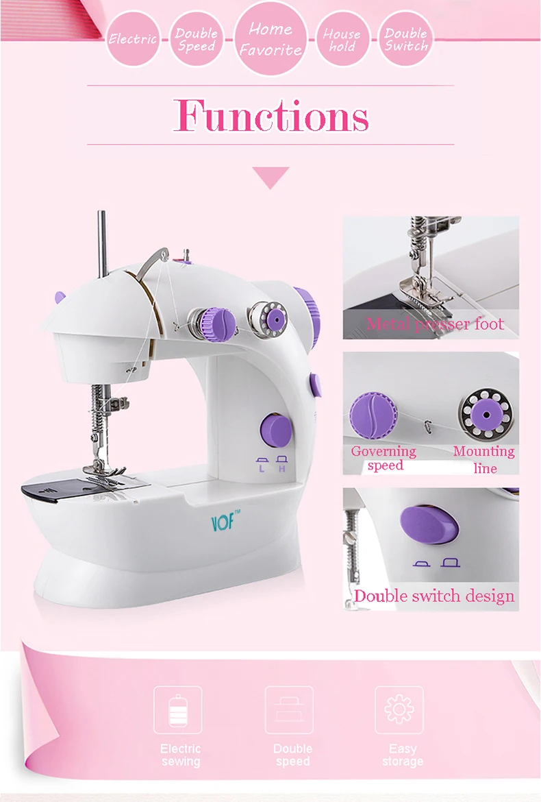 Vof FHSM 202 Newly design Mini Stitching Manual Sewing Machine For Kids