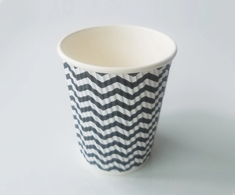 250ml 8oz Disposable Ripple Wall Paper Cup With Lid - Buy Ripple Wall ...