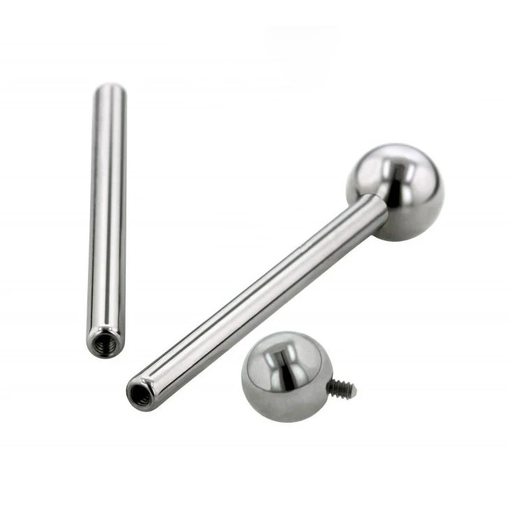 10g 12g Astm F136 Titanium Internally Threaded Straight Barbell - Buy ...