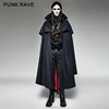 Y-709 PUN RAVE Gothic Vampire Count Woven Mens Blue cape Poncho Coat trench coat for men