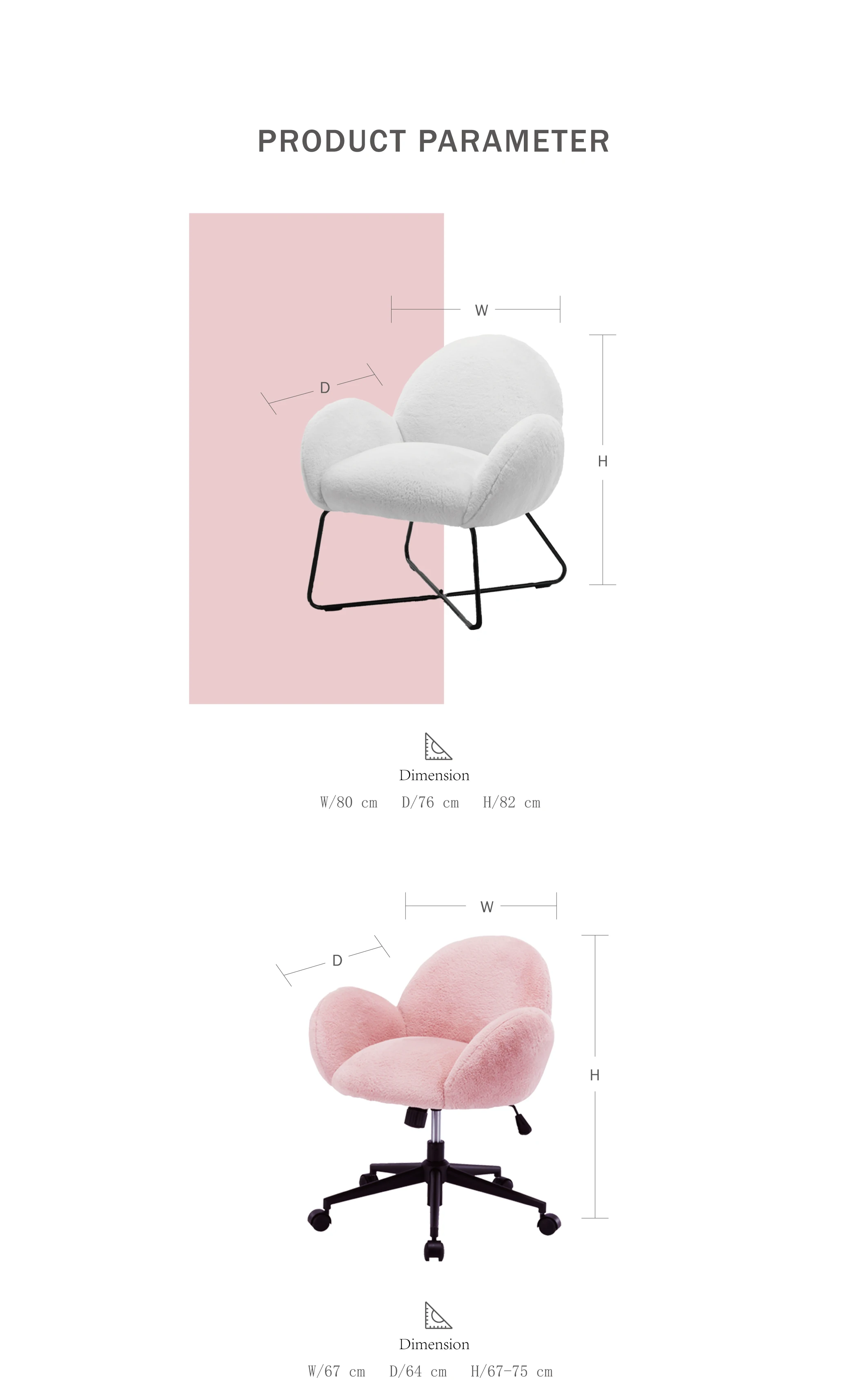Plush Chair Fur Fabric Armchair,Bedroom Arm Chair Home Office Chair