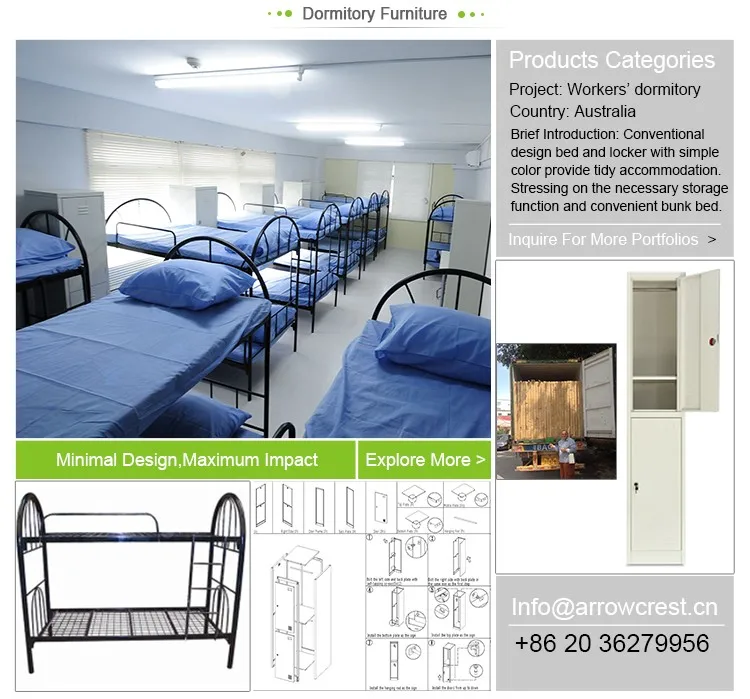 Manufacturer Enlisted Person Iron Military Barracks Quarters Bunk Bed