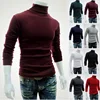 Mens Long Sleeve Plain High Collar Sweater Pullover Turtleneck Sweater for Men