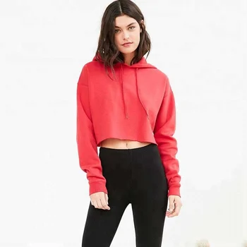 red crop top hoodies