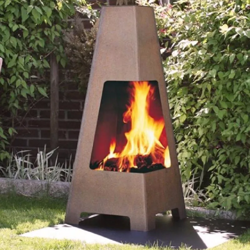 Outdoor Fireplace Corten Steel Fire Pits/chiminea With Feet - Buy ...